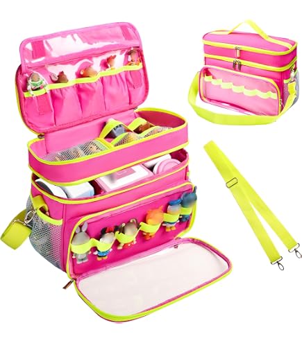 Sun3drucker Carrying Case For Toniebox 2/1,Carrying Travel Bag For Toniebox Starter Set And Tonie Figures, Toniebox 2 Audio Player Bundle Portable Storage Bag (Pink