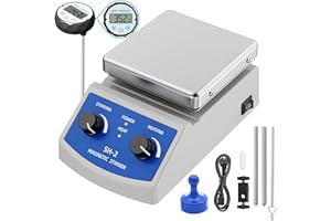 BAITUSS Magnetic Stirrer Hot Plate w/Thermometer, Magnetic Stir Plate w/Stir Bar Retriever, Max.520℉ Hot Plate Stirrer, 100~2000RPM Magnetic Hotplate Stirrer w/Stir Bar n Support Stand