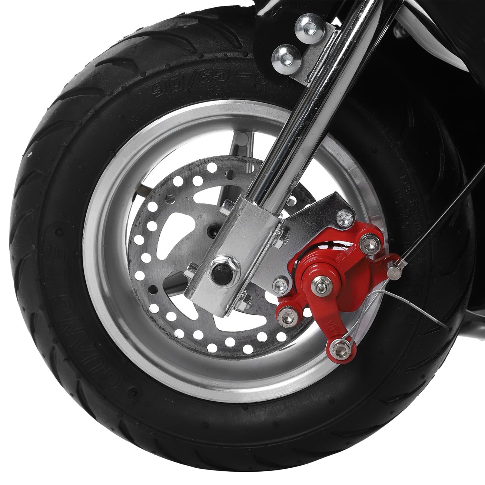 Mini Motorcycle,49cc 2 Stroke Mini Gas Pocket Bike,High Brightness Dual Headlights Rubber Handlebar Fashionable Appearance Front and Rear Disk Brakes Toy Pocket Gas Motorbike,for Kids&Youth Black
