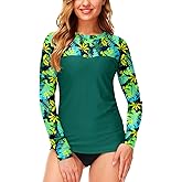 Deerose Womens Rash Guard Long Sleeve Sun Protection Shirts for Swimming