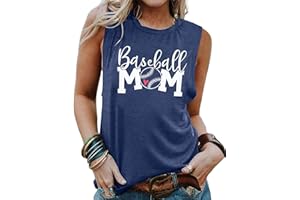 VILOVE Baseball Mom Tank Tops Women Casual Sleeveless Tee Shirt Letter Print Summer Tops