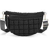 HiTotes Quilted Crossbody Bags for Women Bum Bag Puffer Sling Bag Nylon Crossbody Purse