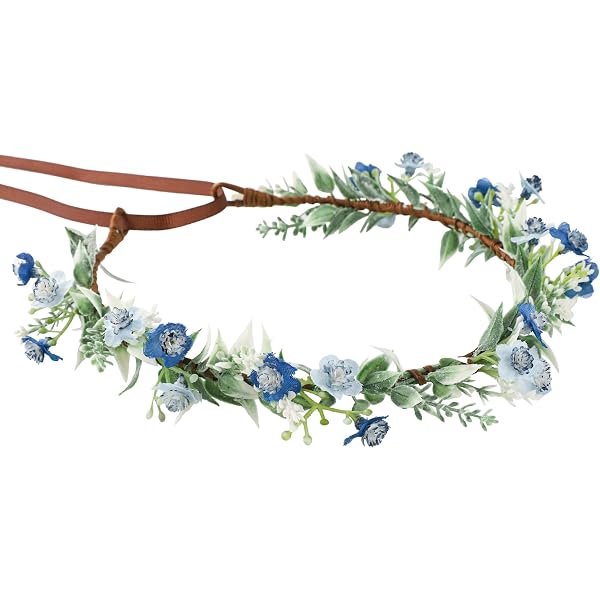 Blumen-Haarband Mit Baby-Atem & Blättern – Böhmische Hochzeitskrone, Verstellbar, Handmade