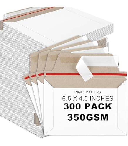 Rigid Mailer PSBM s, 6X8 Inch, 100 Pack, White Cardboard Shipping