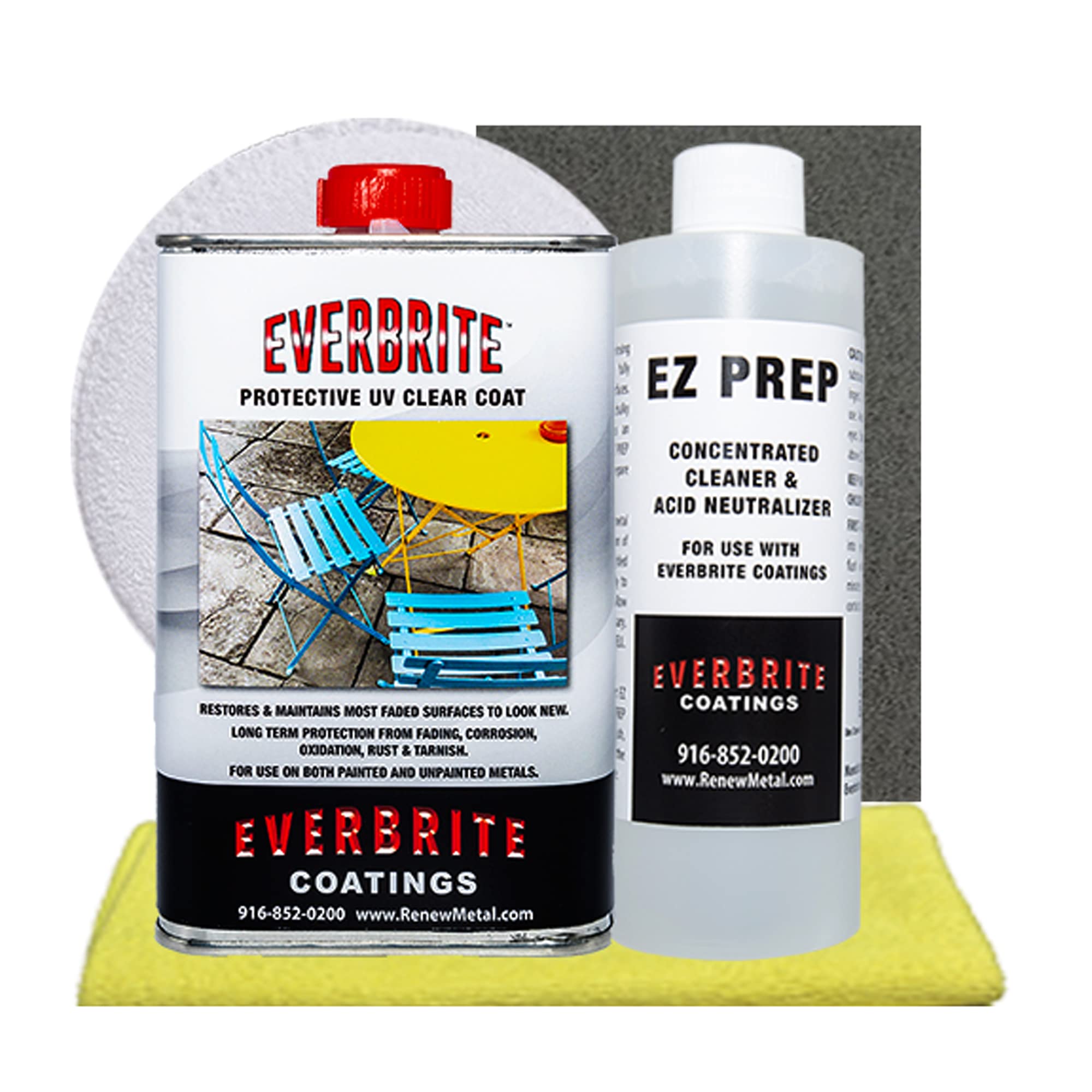 Everbrite Starter Kit (16 Oz.) Clear, Protective Coating for Metal for