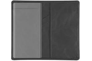 Sanlykate Checkbook Cover with Pen Holder for Women & Girls, RFID Blocking PU Leather Case for Top & Side Tear Checks, Free Divider, Black