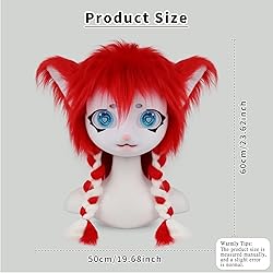 hbbhml Animal Cat Head Mask Fursuit Cute Plush