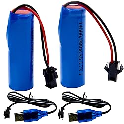 Blomiky 2 Pack 3.7V 500mAh Li-ion Rechargeable