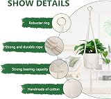 Flintronic Hanging Planters Baskets 4 Pack Cotton Rope Macrame Plant Hangers view 3