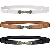 JASGOOD Women Skinny Elastic Stretch Belt for Dresses Retro Ladies Waist Vintage Thin Belt