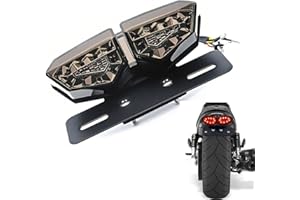 Anki HappiGo Motorcycle Tail Light, Motorcycle Integrated Brake Tail&Turn Signal Light with License Plate Bracket for Harley, Honda, Yamaha, Suzuki, Motorbikes, ATVs（Black）