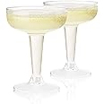 True Party Disposable Plastic Champagne Coupe Glasses Cocktail Set, Durable Home Wine Bar Accessories for Birthday Wedding, 5 oz Set of 20