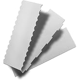 3PCS Cake Scrapers, OLULU Stainless Steel Cake Scraper Smoother (Double-Sided), for Buttercream, Mousse and Frosting.