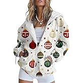 MARSVOVO Womens Zip Up Hoodies Trendy Novelty Cozy Jackets Blazers Light Weight Long Sleeve Fall Casual Sweatshirts