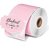 Phomemo Pink Thermal Labels for Shipping Label Printer for Small Business Supplies - 3" x 2" Commercial Grade Round Stickers Roll for Custom Stickers Personalized & Business - 500 Pink Labels/Roll