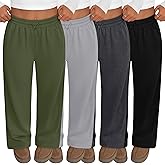 Oakgarden 4 Pack Women Plus Size Sweatpants Wide Leg Baggy High Waist Yoga Pants Loose Lounge Palazzo Pants with Pocket