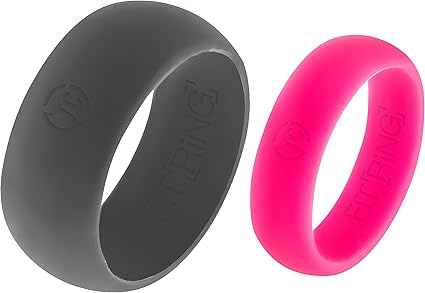 Fit Ring Silicone Wedding Band Engagement Ring 2 Rings Pack Best Rubber Wedding Ring Set Black Blue Aqua Gray Green Red Purple Pink White Pick Your Size And Color Amazon Ca Sports