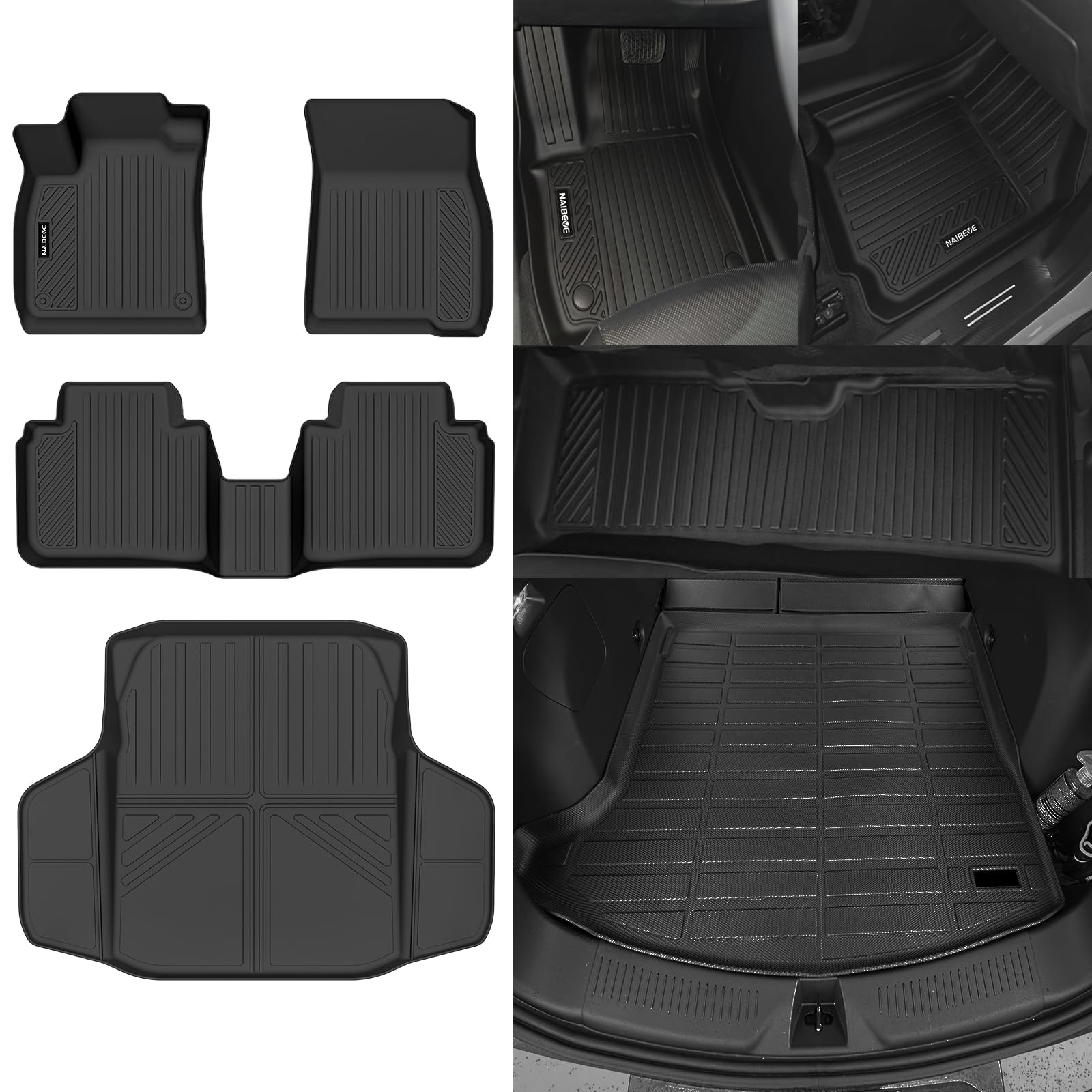 Naibeve Floor Mats for 2023-2025 2026 Honda Accord(Include Hybrid) - All Weather Custom Fit for Accord Floor Mats Cargo Mat Waterproof Interior Accessories Image