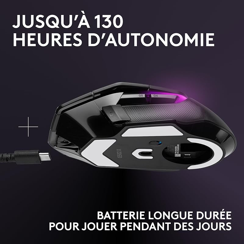 G502 X PLUS LIGHTSPEED Souris Gaming RVB Sans Fil - Noir