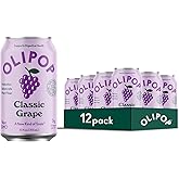 OLIPOP Prebiotic Soda Pop, Classic Grape, Pantry Pack Packed with Prebiotics, Fiber, and Botanicals, Gluten Free, Vegan, GMO 