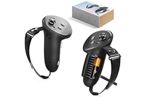 UPOK Controller Grips Accessories for Meta Quest 3/Quest 3s - Silicone Controllers Protector with Battery Opening | with Active Knuckle Leather Velcro Straps, Simple Fit Adult/Kid Hand Put On