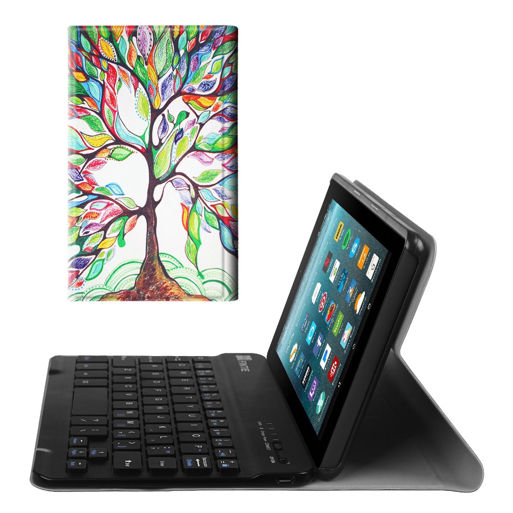 Keyboard Cases Electronics 7th And 8th Gen 17 And 18 Releases Fintie Keyboard Case For All New Fire Hd 8 Blossom Slim Shell Lightweight Stand Cover With Magnetically Detachable Wireless Bluetooth Keyboard