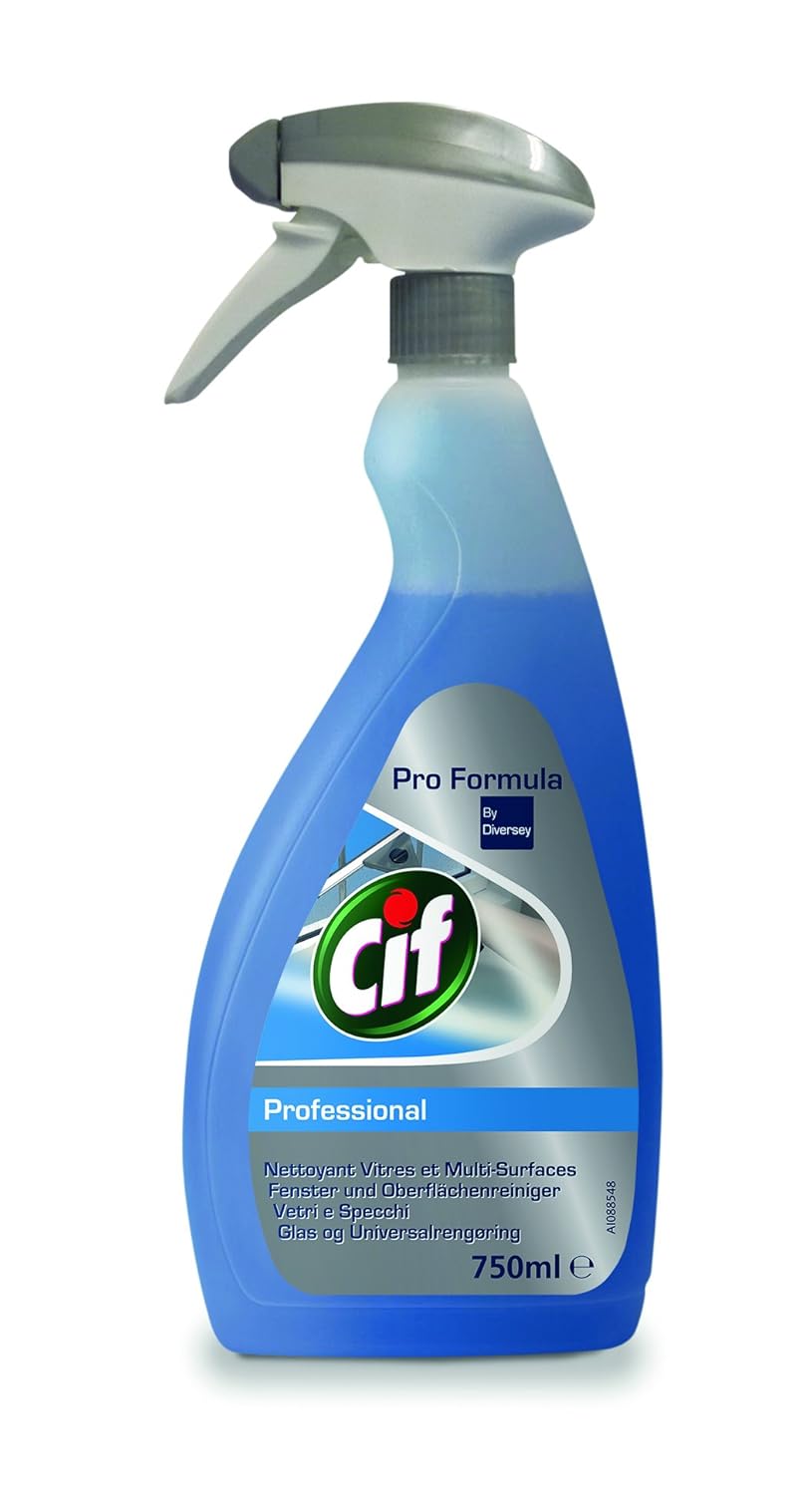Cif Pro Formula Glass Cleaner, 750ml (6-pack) spray bottles, 125 ml (Pack of 6)