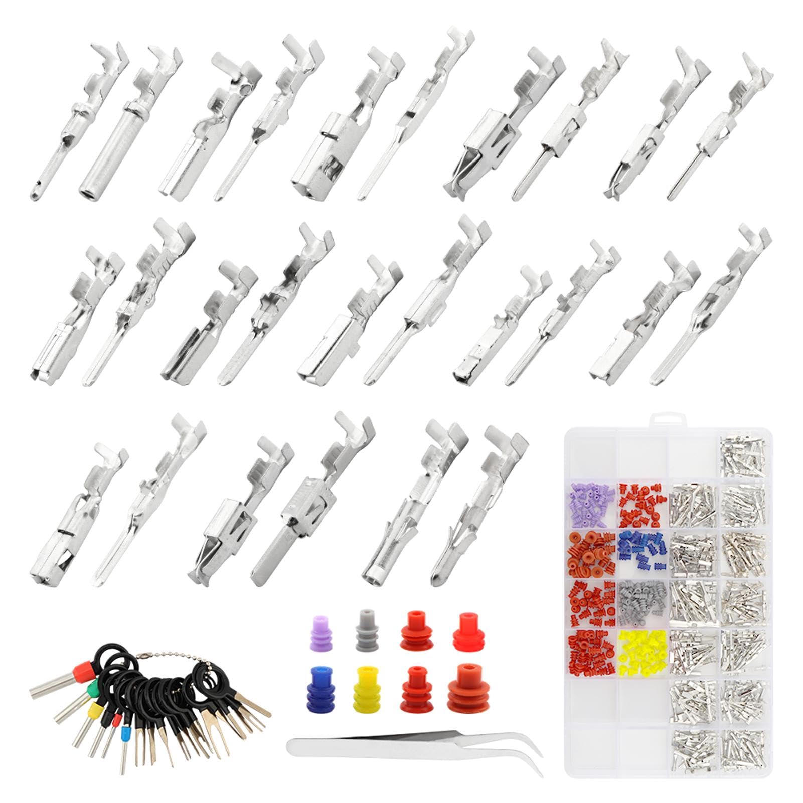JIANWEI 500Pcs Connector Pins Kit, Connector Pins Crimped Terminal ...