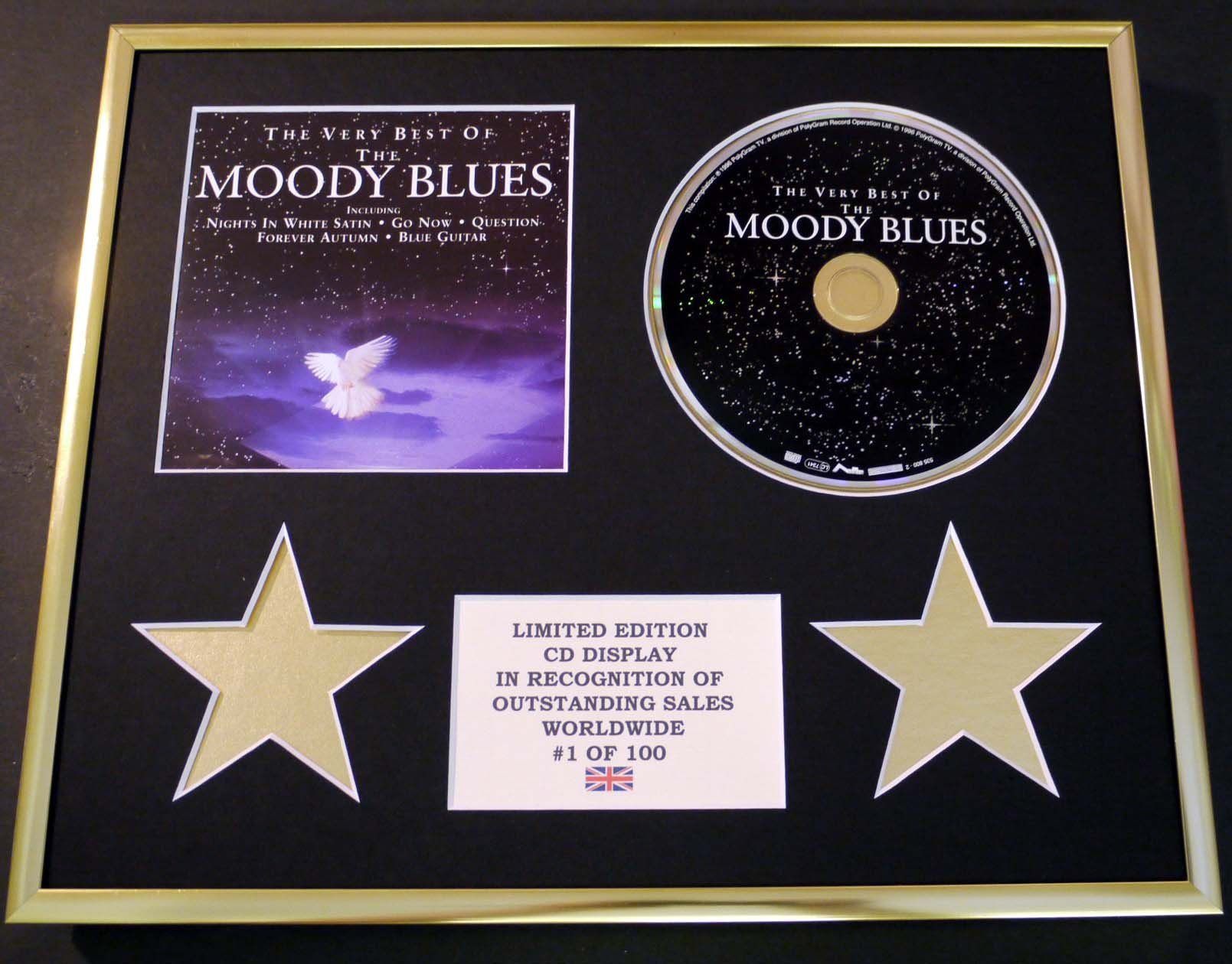 THE MOODY BLUES/CD DISPLAY/LIMITED EDITION/COA/THE VERY BEST OF THE MOODY BLUES
