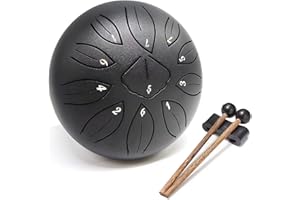 Flagest Steel Tongue Drum 11 Note 6 Inches Rain Drum for Outside, Rain Chimes for Garden, Instruments for Beginners Adult Meditation Healing