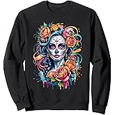 De Los Muertos La Catrina Day of The Dead Sugar Skull Women Sweatshirt