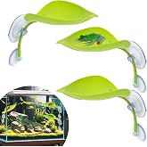 Swirge 3PCS Leaf Decorations with Suction Cups, Frog Habitat Platform Decor | Fit for African Dwarf Frog Top Water Frog Dart Frog Tree Frog, Reptile Tank Accessories