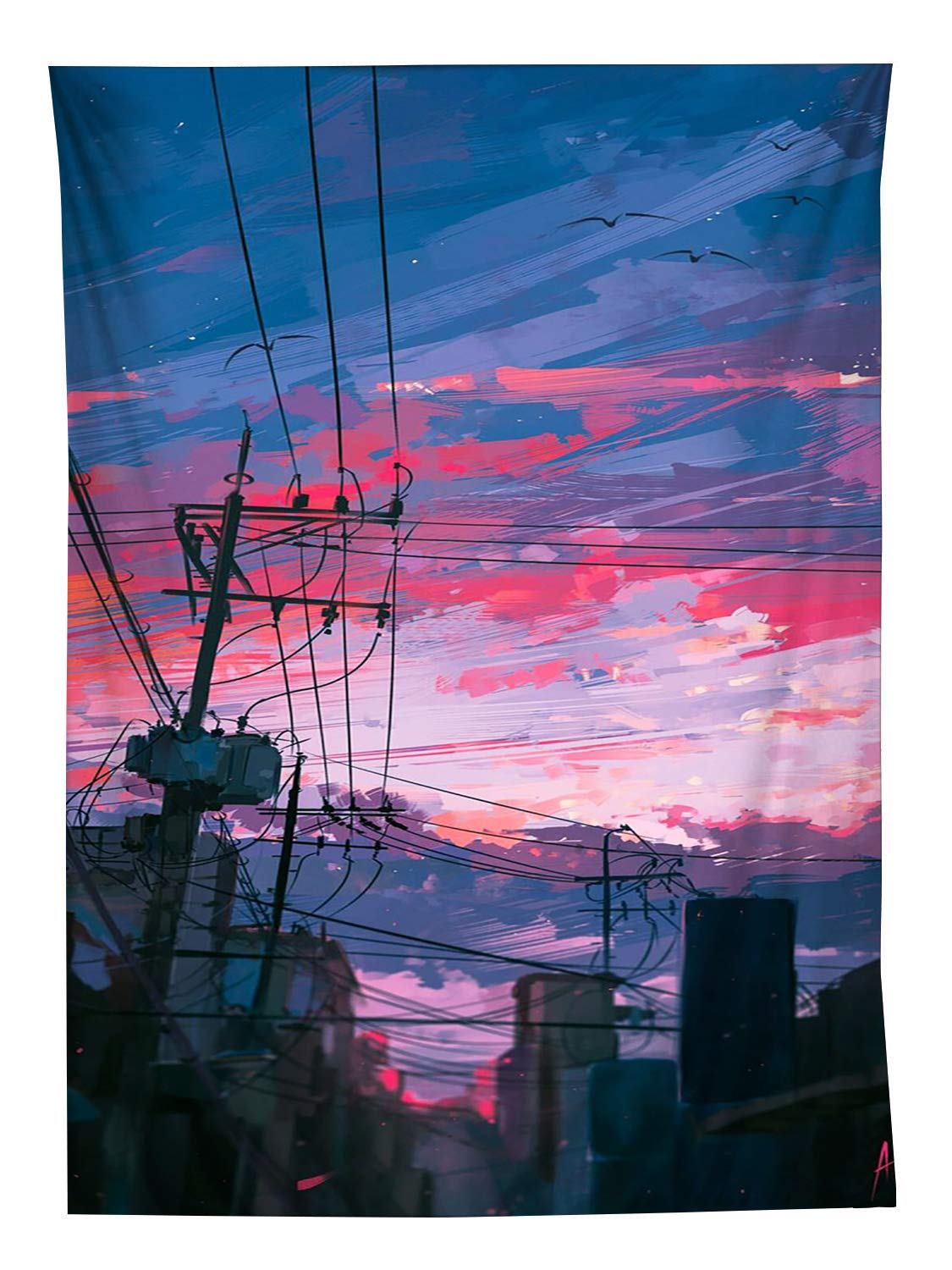 YISUMEI Tapestry Anime Style Wire Art Decor Wall Hanging in Dorm Living Room Bedroom,130x150cm