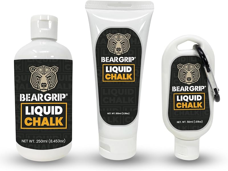 Bear Grip Liquid Chalk 50ml 100ml or 250ml Sports Chalk Sweat Free Hands