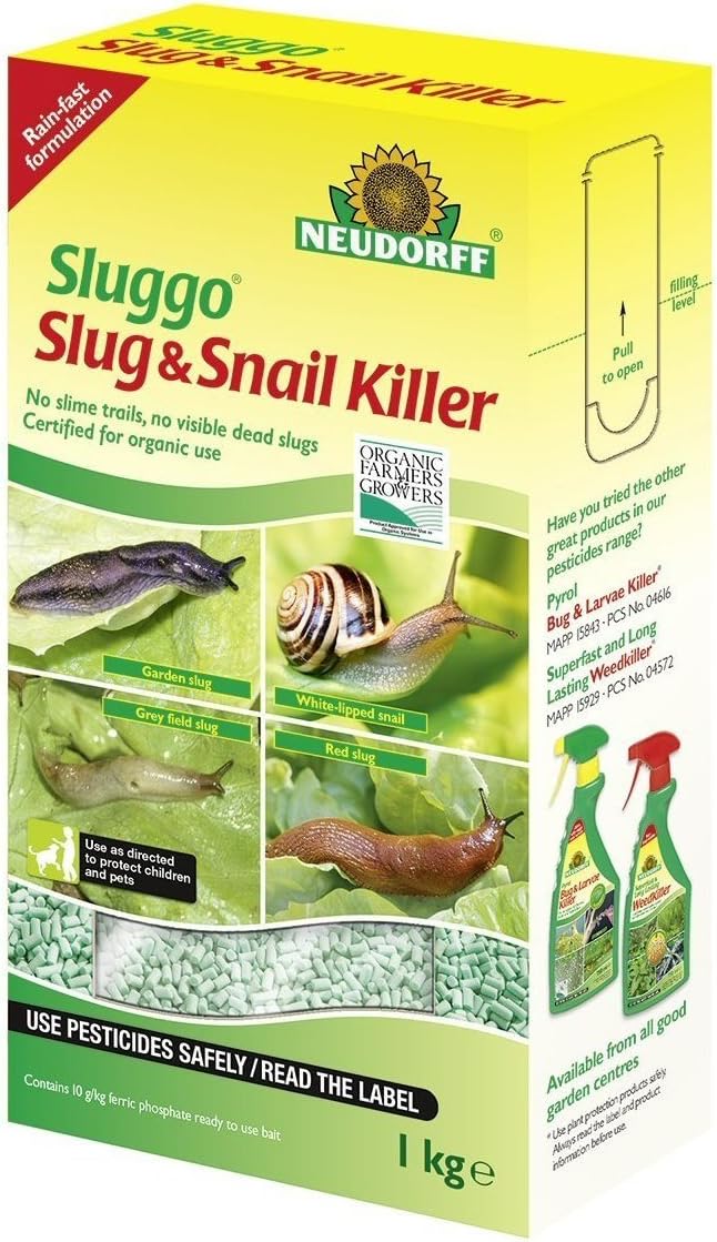 Neudorff Sluggo Slug & Snail Killer – Effective slug control against slugs and snails. No slime traces and no visible dead slugs
