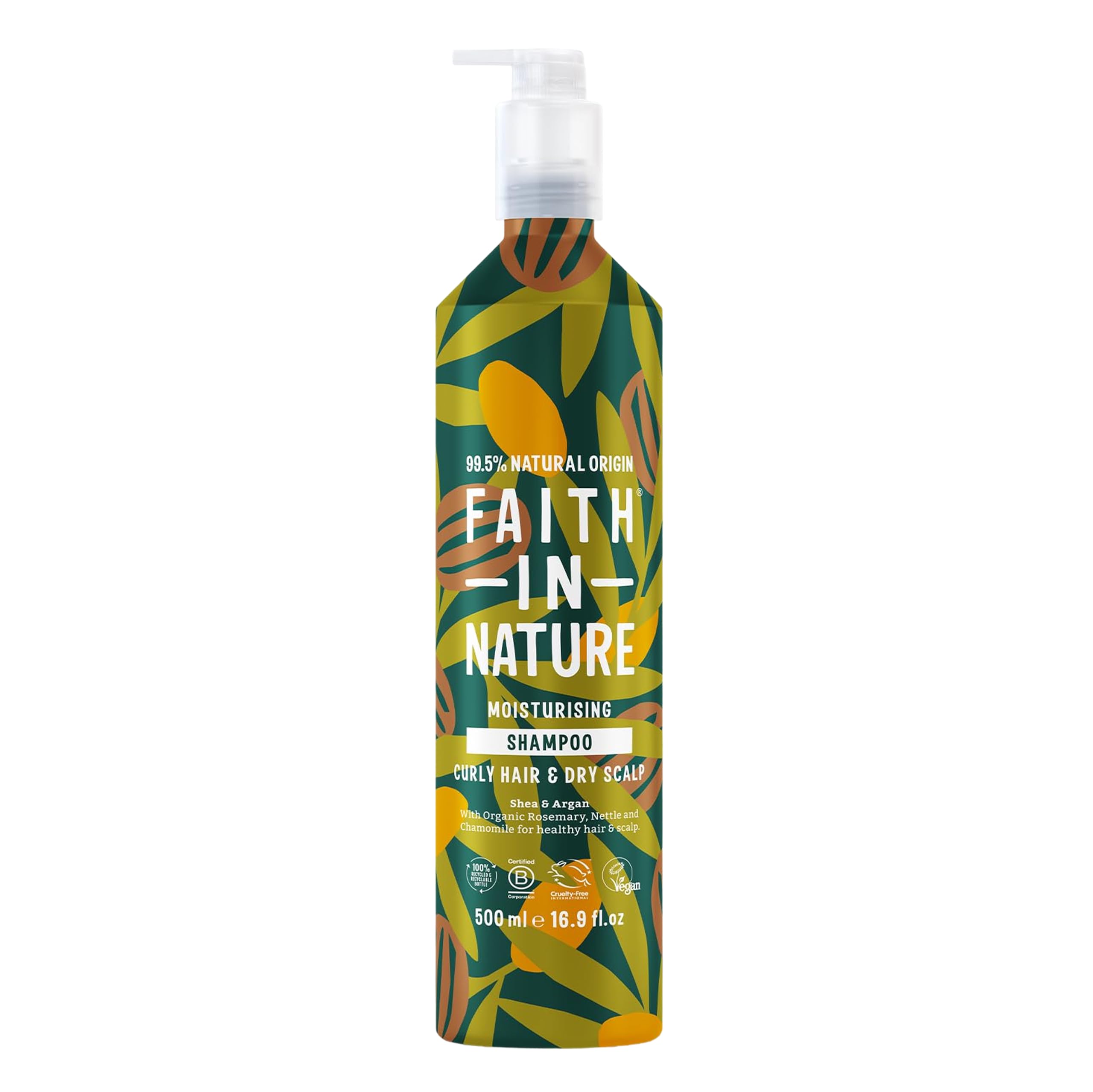Faith In Nature - Natural Shampoo Aluminium Bottle - Vegan & Cruelty Free, No SLS or Parabens - 500ml, Shea & Argan
