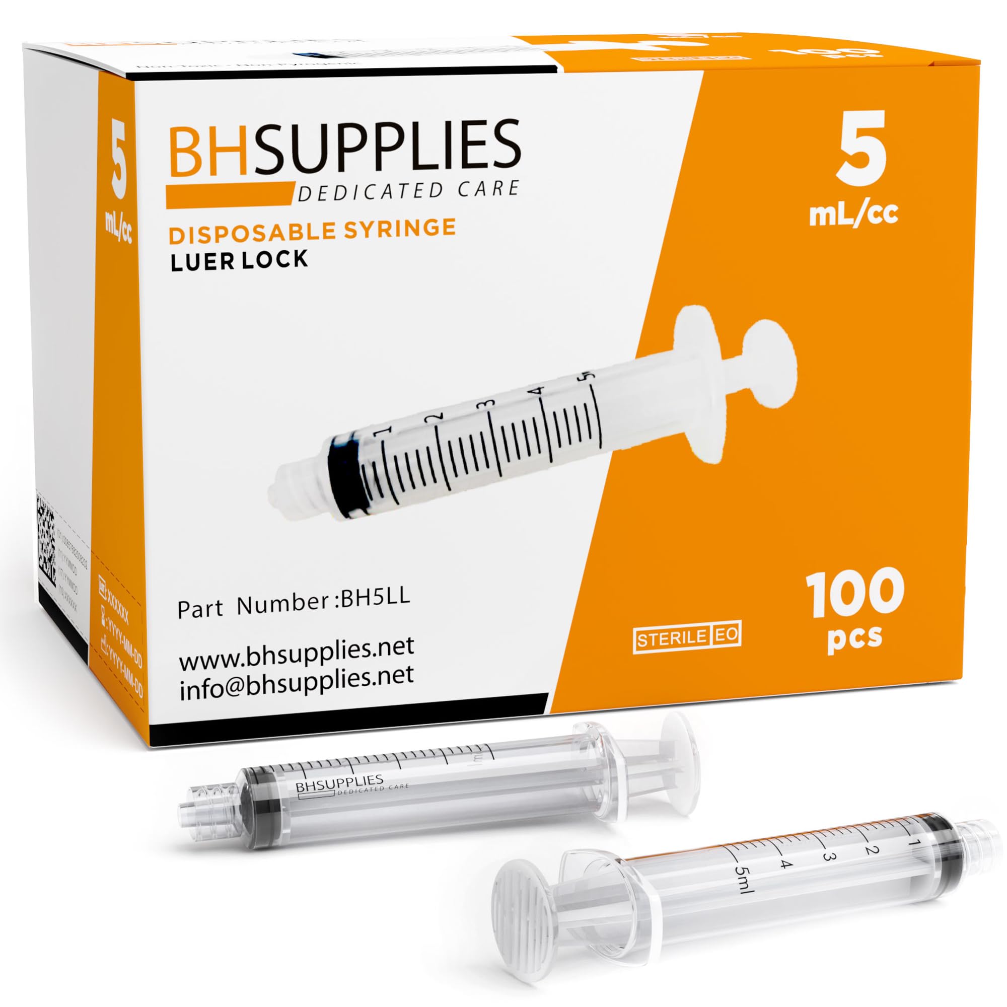 BH Supplies 5mL Luer Lock Tip Syringes