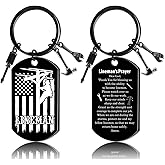 Silkovahamd Lineman Gifts for Men - Linemans Prayer Keychain, Electrician Linemen Accessories for Dad Husband Boyfriend, Christmas Fathers Day Valentine's Day Retirement Thank You Appreciation Gifts