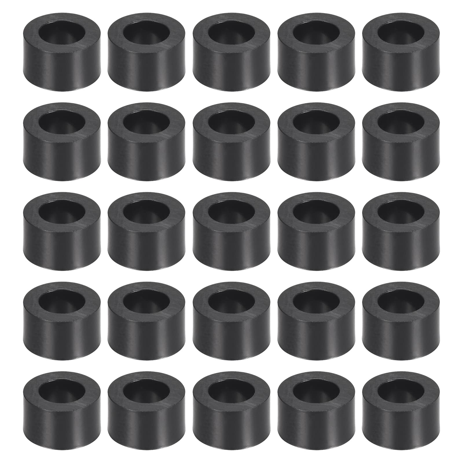 YOKIVE 100 Pcs Black Round Spacer, Unthreaded Washers with High Insulation Effect, Keep Height Consistent, Great for M4 Screws (ABS, 4.2mmx7mmx4mm)