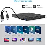 ORIGBELIE USB 3.0 CD DVD Drive 8-in-1 Hub Card Reader for Laptop Mac PC view 5
