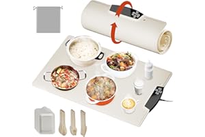 EVJEAL Warming Mat for Food – Electric Warming Tray with Built-in Heating Element, Food-Grade Silicone Surface, and Automatic Reheating. The Perfect Food Warmer for Parties, Gatherings, and Everyday Dining