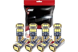 LBRST 8-Pack 194 LED Bulb, Error Free T10 LED Bulb, White 6000K Super Bright 168 LED Bulb, 921 2825 W5W LED Replacement Bulb for Dome Map Door Instrument Licenses Plate Light