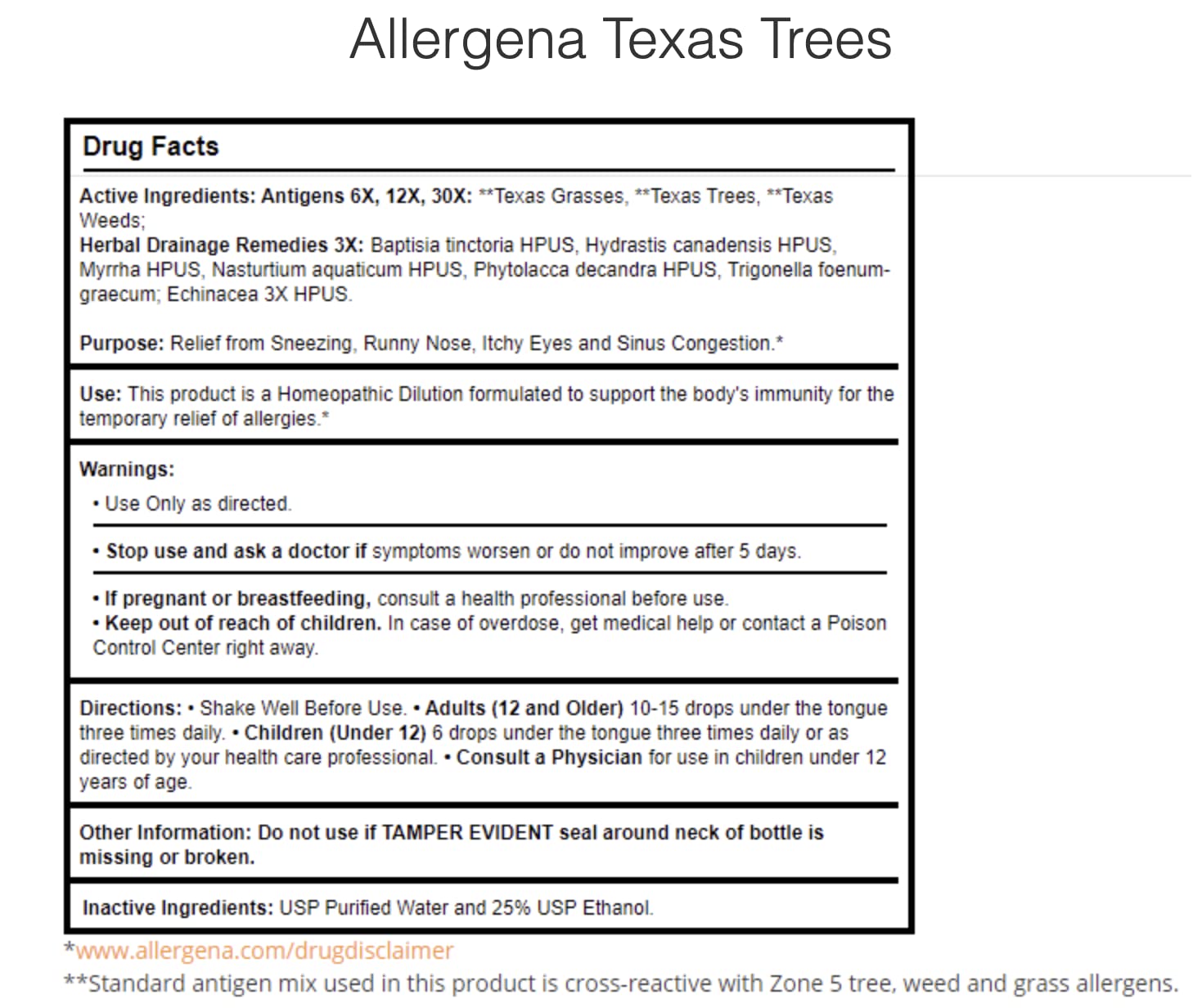 PROGENA Allergena Texas Trees (2 Fl Ounce)
