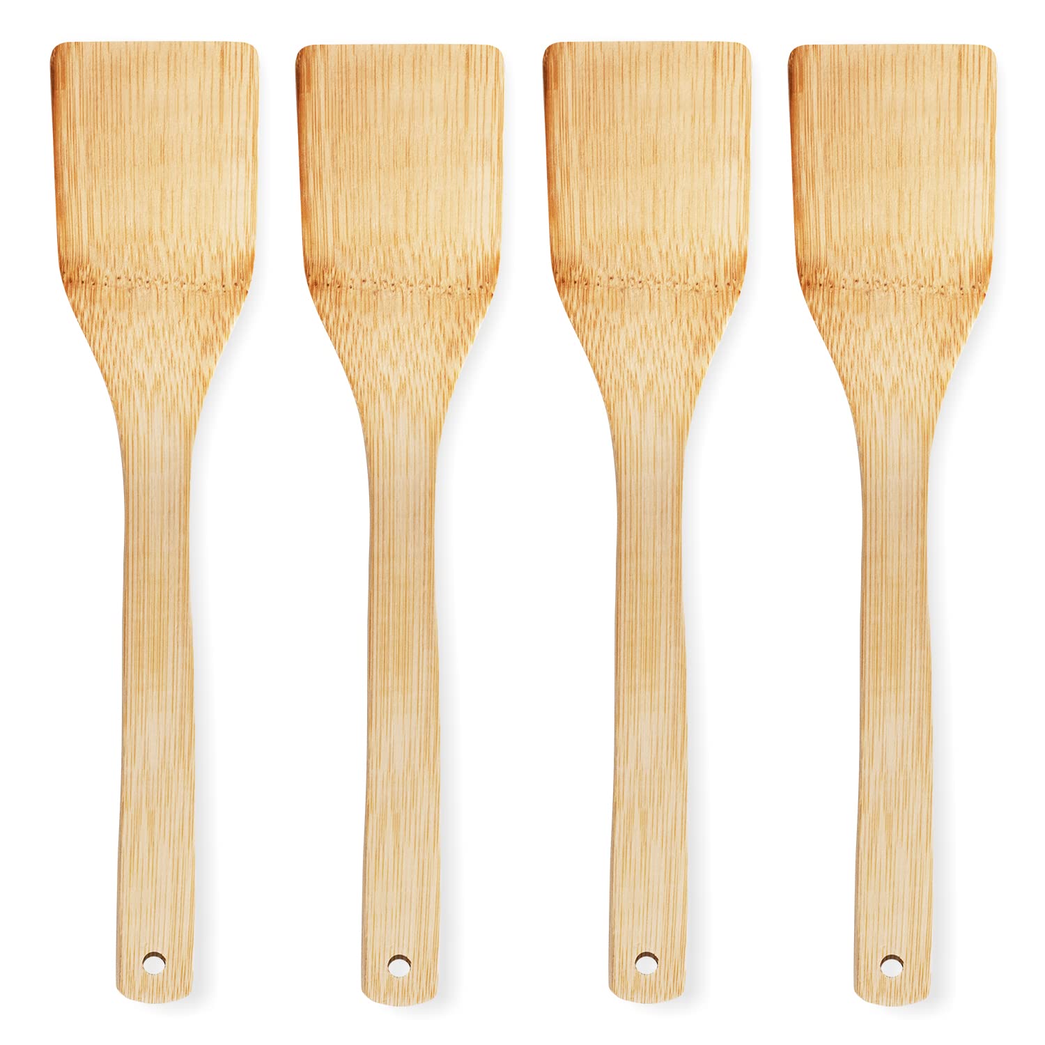 Joeji's Kitchen Set of 4 Bamboo Wooden Spatulas | Premium Cooking Wooden Spatula for Home Kitchen | Sustainable Spatulas for Cooking