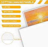Koncci 20x25 cm Canvas Panels 12 Pack 3 mm Cotton Ready to Paint view 3