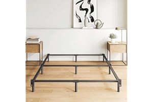 Bedsnus King Size Bed Frame, 7 Inch Metal Basics Bed Frame,Low Profile Base for Box Spring, 9-Leg Support, Noise-Free, Easy Assembly, Black