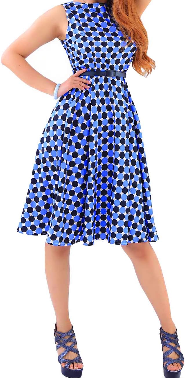 Women Cocktail Dress Sleeveless Vintage Party Dress Swing Party Dress XS-XXXXL