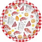 OXYLIPO 24pcs 7 inches Lobster Themed Disposable Paper Plates – Perfect for Seafood Feasts, Outdoor Gatherings, Picnics, Barbecues, Camping Trips, Beach Parties, and Family Reunions