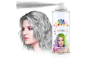 Temporary Hair Color Spray,Temporary Hair Color Wax,Azonbey Kids Hair Wax Dye Pomades Disposable Natural Hair Strong Style Gel Cream Hair Dye-On 1-Day Washable Hair Spray (Sliver Gray)
