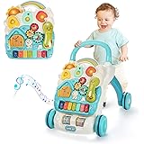 SUPER JOY Sit to Stand Learning Walker, 3 in 1 Baby Learning Walkers & Removable Play Panel,Early Education Activity Center w